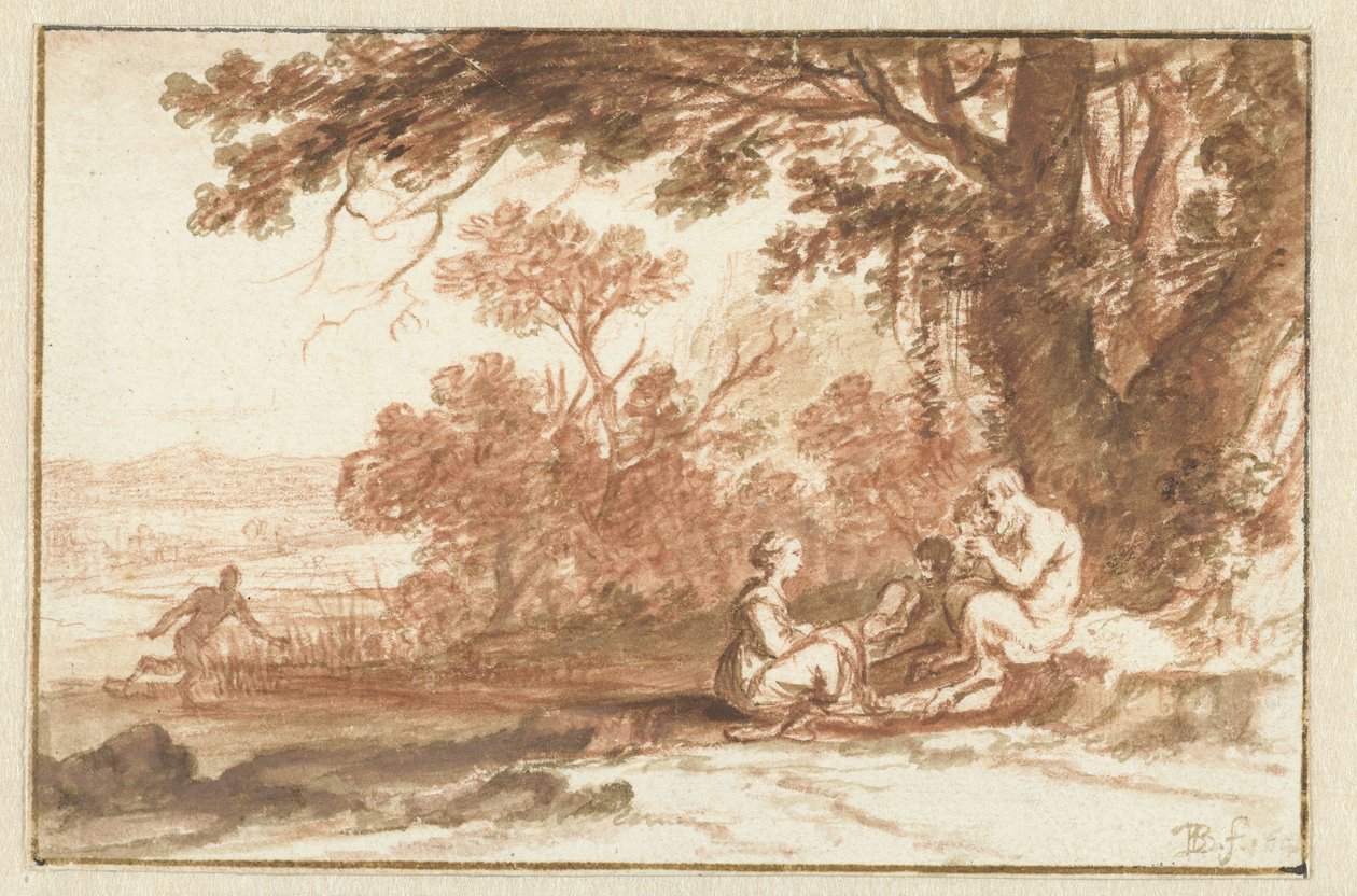 Landskap med nymfen Korsika og satyren av Bartholomeus Breenbergh