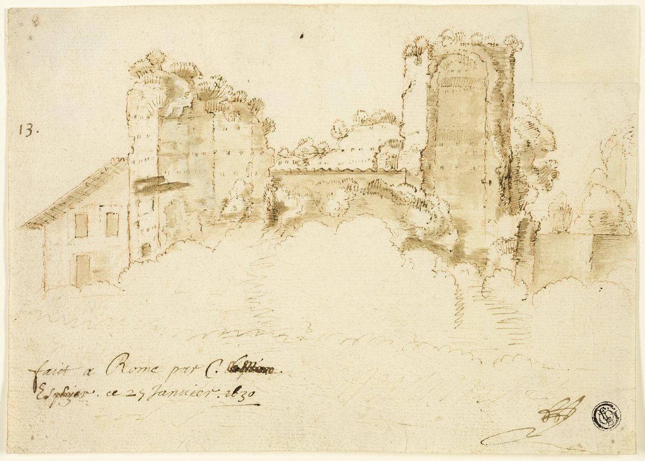 Romersk landskap av Bartholomeus Breenbergh