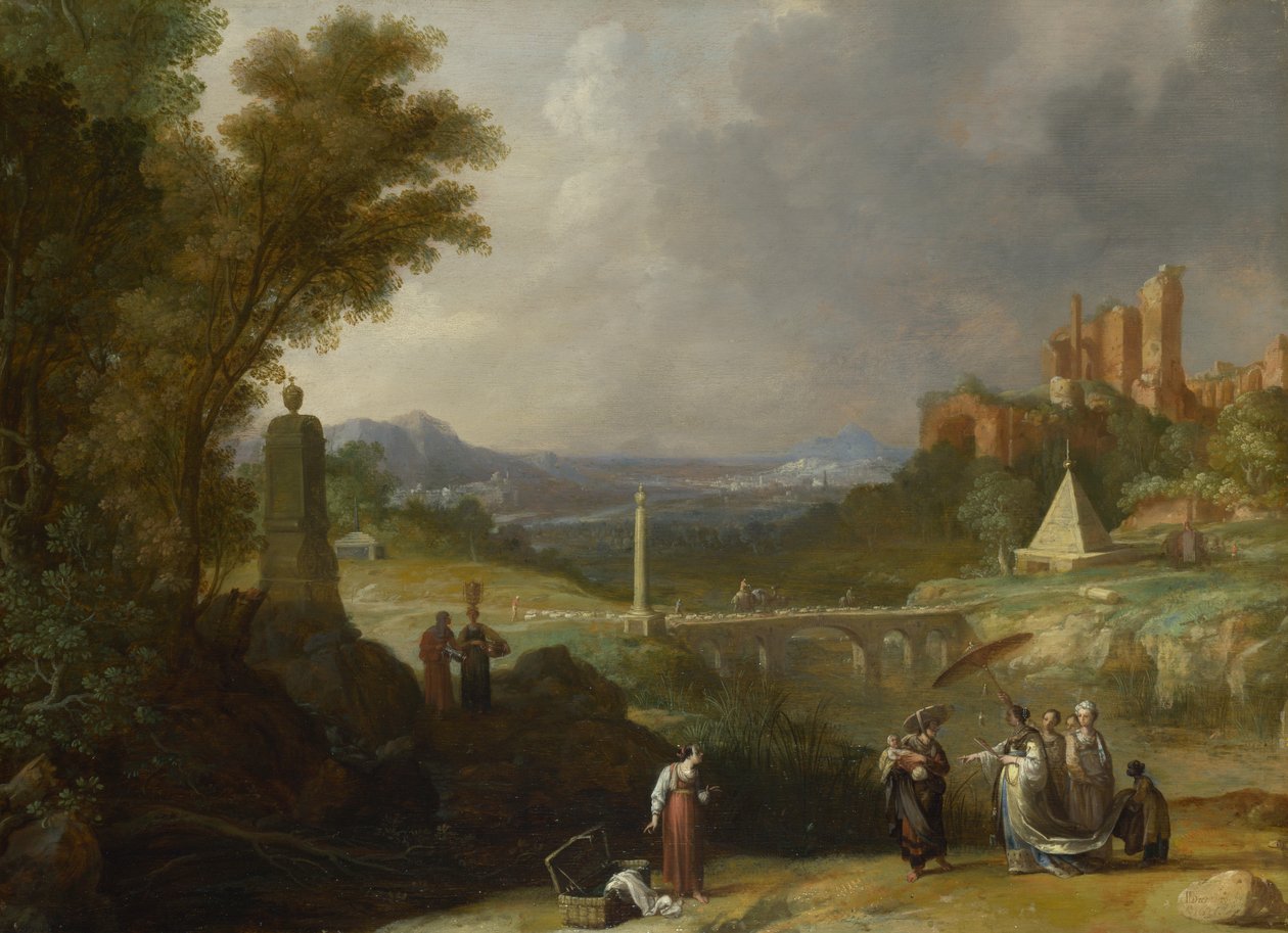 Funnet av spedbarnet Moses av faraos datter, 1636 av Bartholomeus Breenbergh