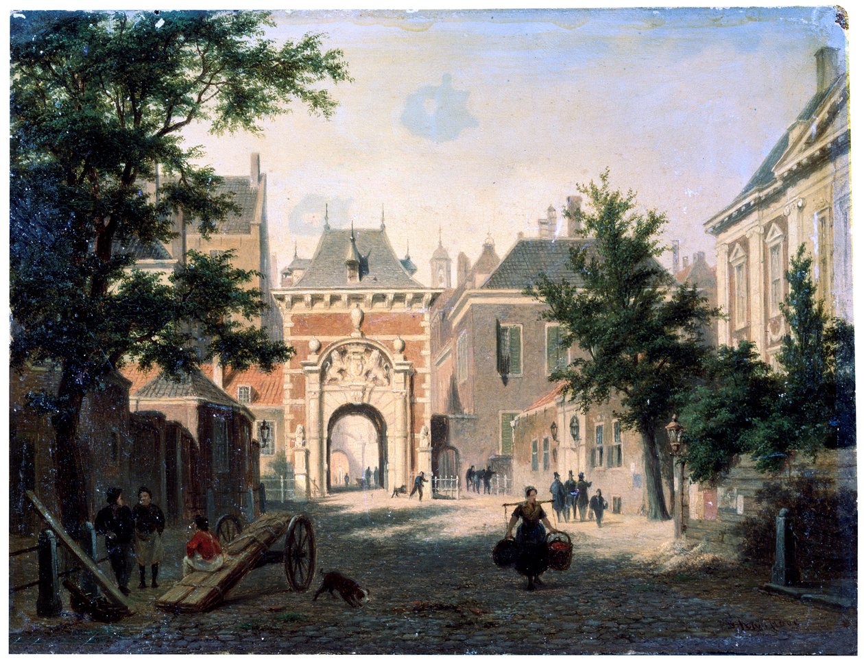 En by i Holland, 1800-tallet. av Bartholomeus Johannes van Hove