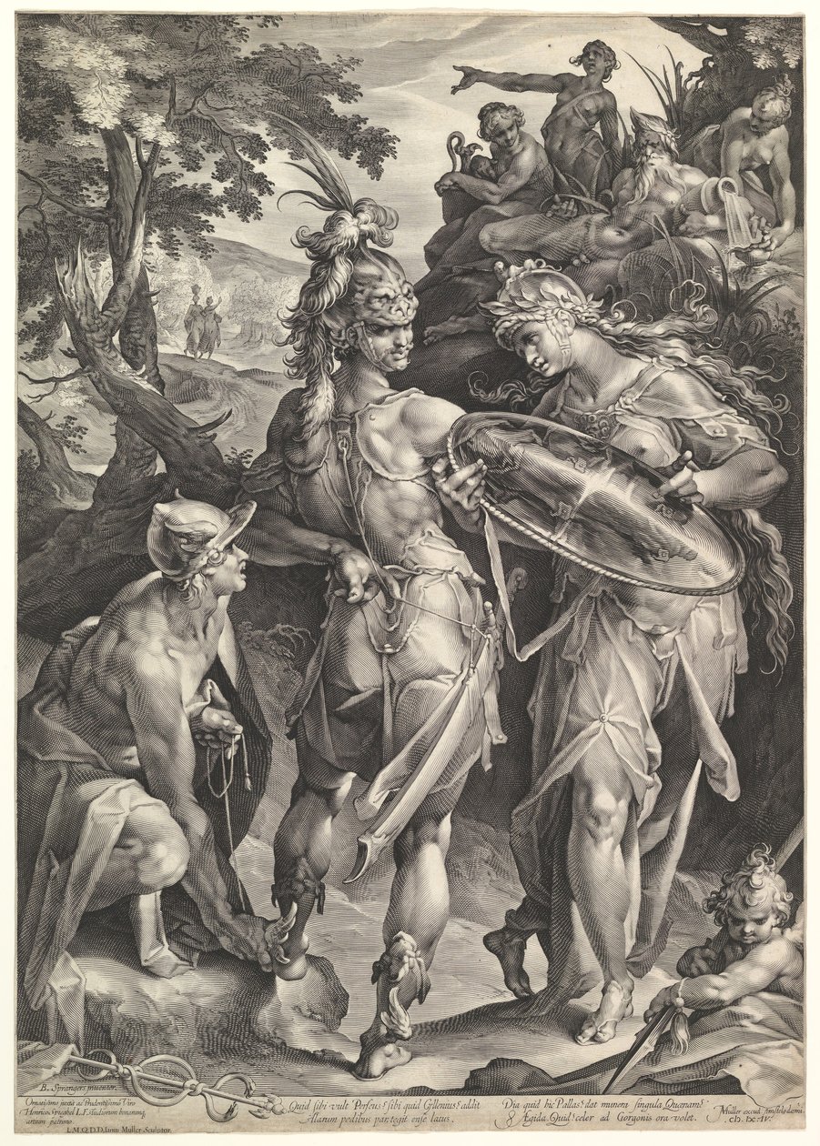 Minerva og Mercury Arming Perseus, 1604 av Bartholomeus Spranger