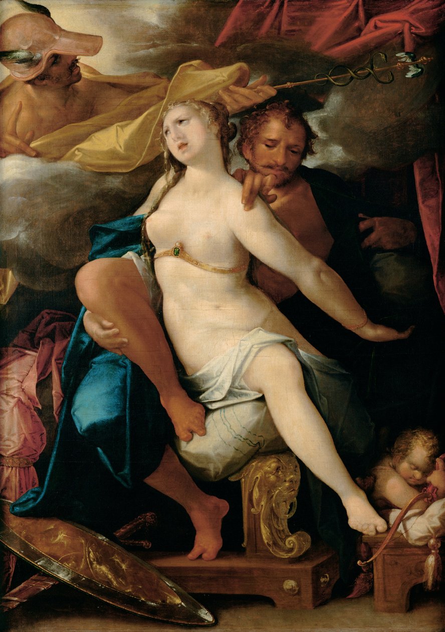 Venus og Mars advart av Merkur, ca 1586 av Bartholomaeus Spranger