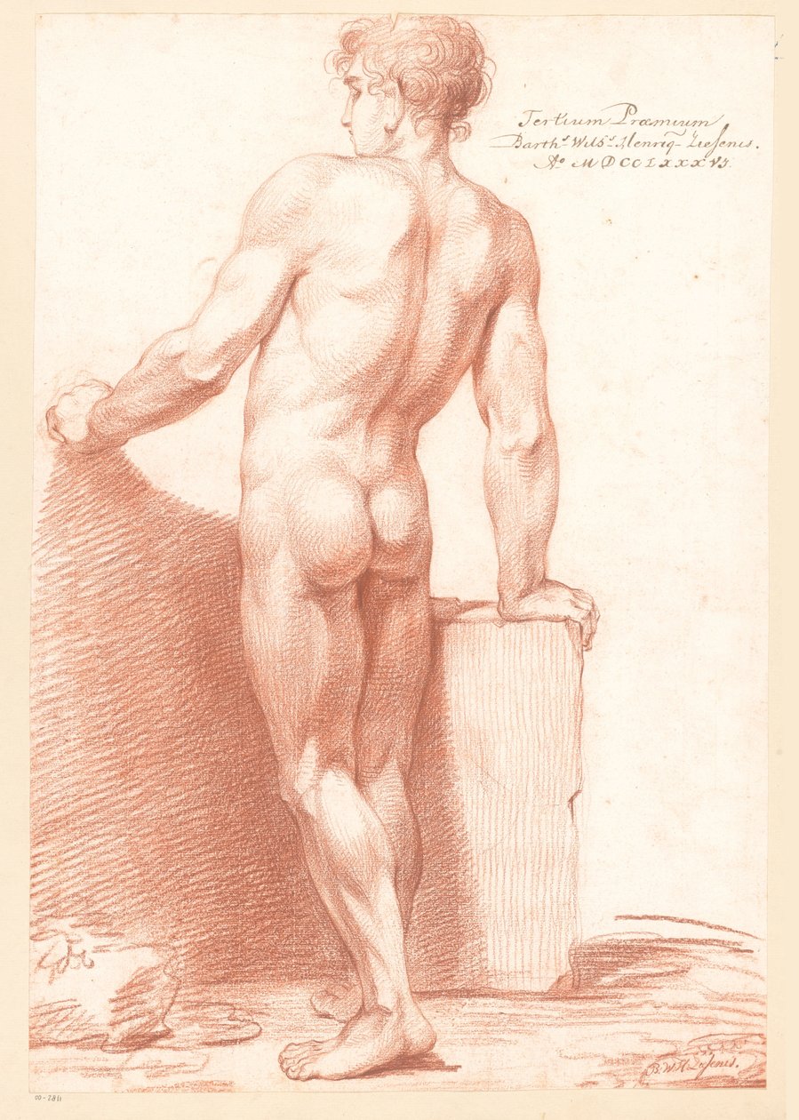 Stående naken mann, sett fra baksiden (3. pris 1786) av Bartholomeus Ziesenis