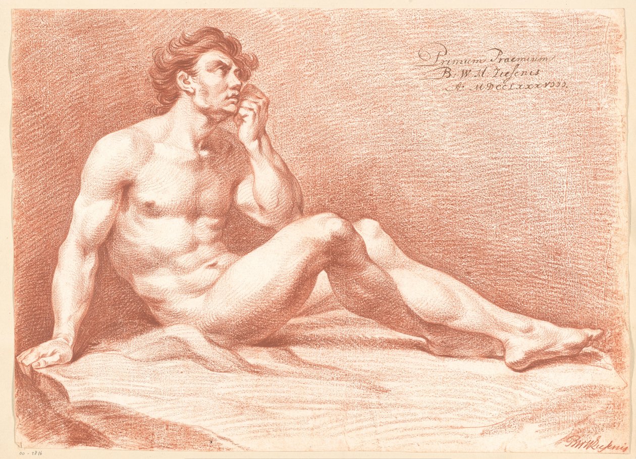 Sittende naken mann, sett fra siden (1. premie 1788) av Bartholomeus Ziesenis