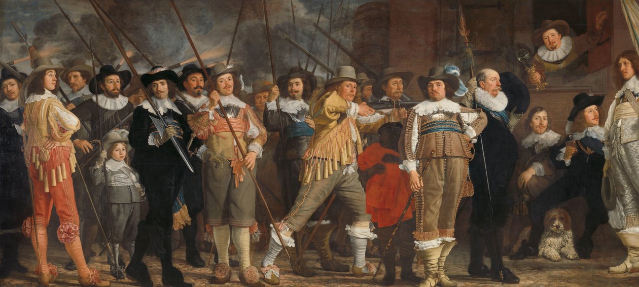 Militskompani i distrikt VIII under kommando av kaptein Roelof Bicker Offiserer og andre borgergardister fra VIII-distriktet i Amsterdam under kommando av kaptein Roelof Bicker og løytnant Jan Michielsz Blaeuw av Bartholomeus van der Helst
