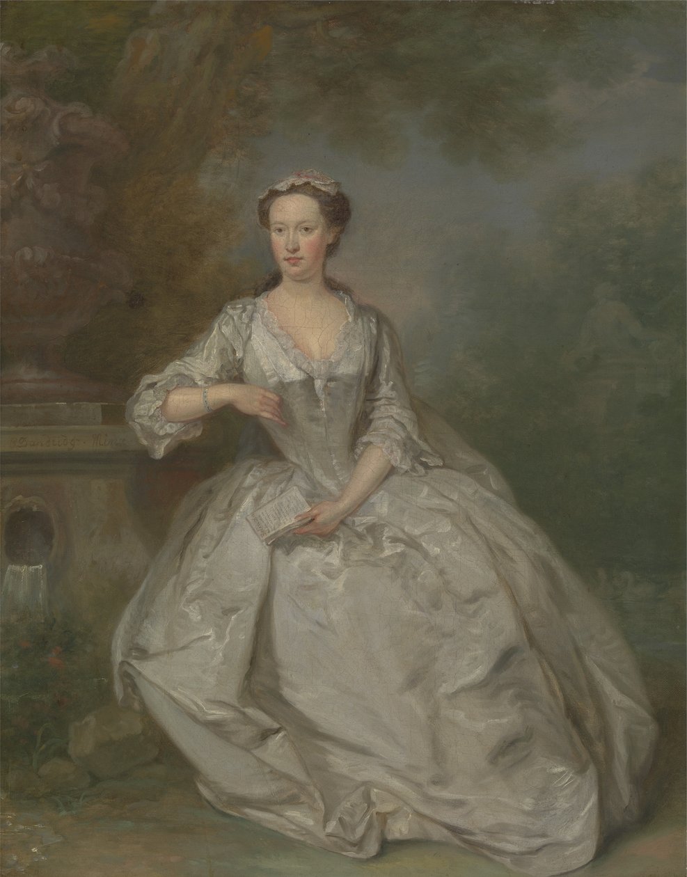 En dame med en bok, ca. 1730-40 (olje på lerret) av Bartholomew Dandridge