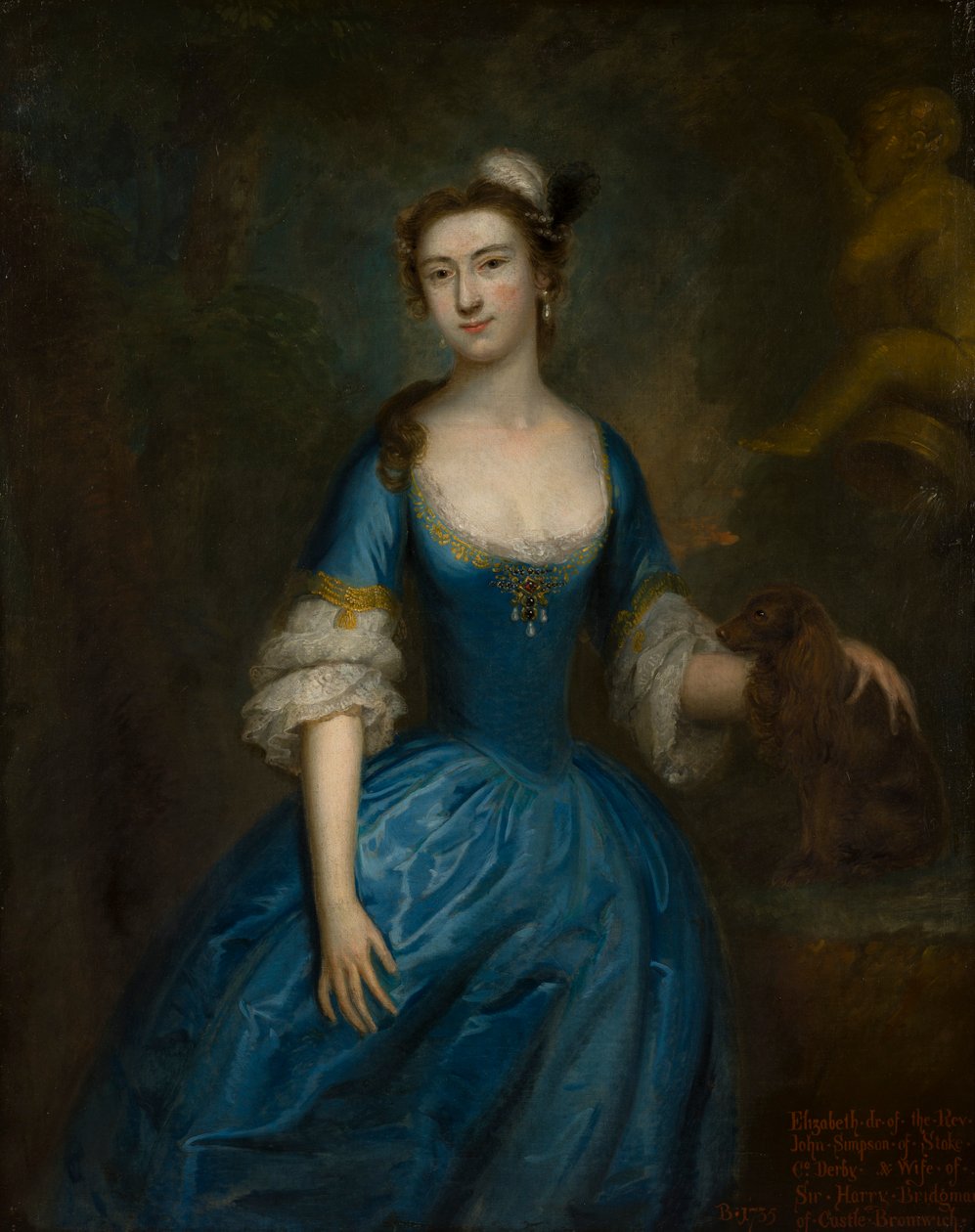 Portrett av Elizabeth Simpson, Lady Bridgeman (1735-1806), ca. 1753-55 (olje på lerret) av Bartholomew Dandridge