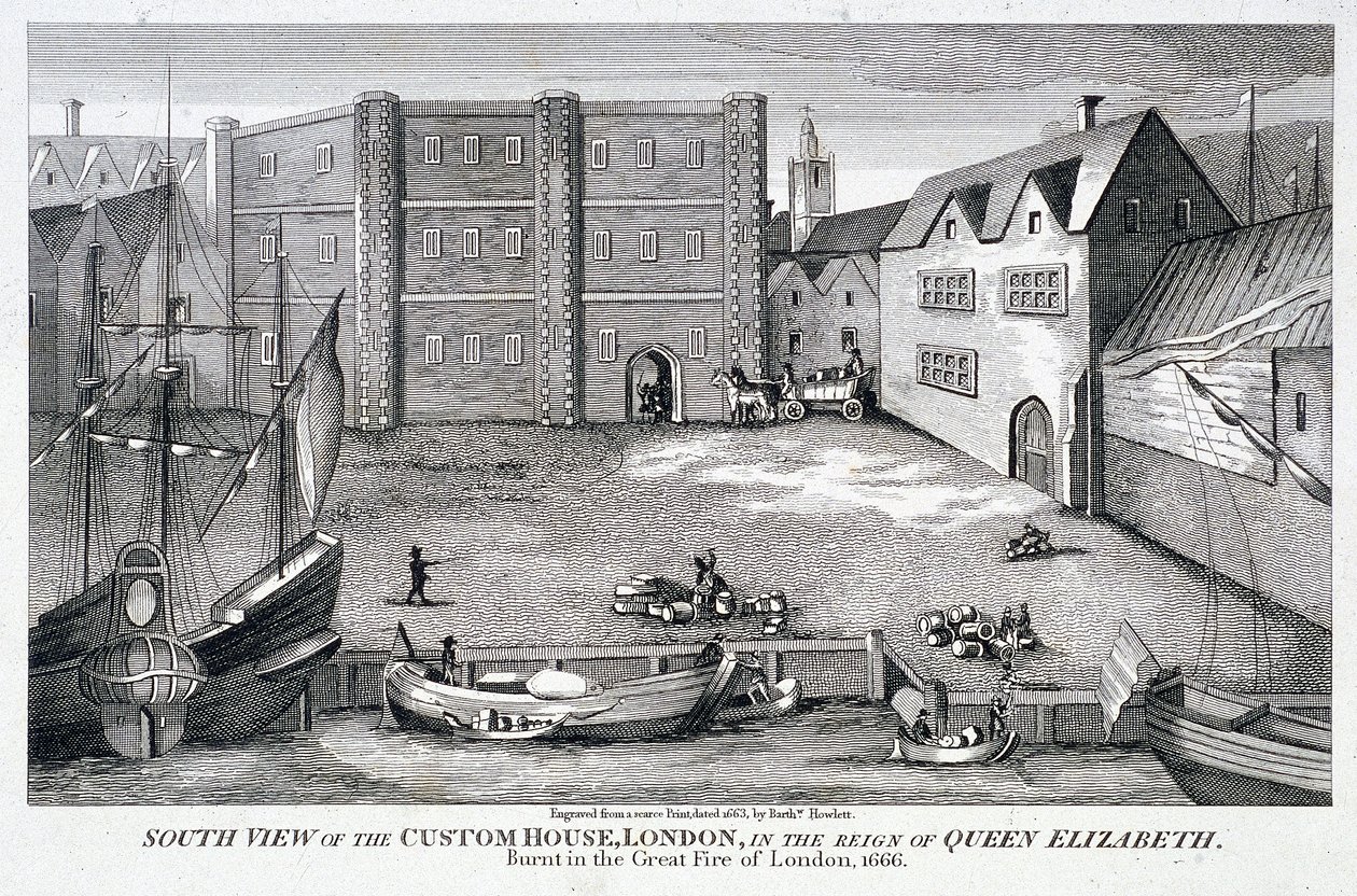 Custom House, London, c1815 av Bartholomew Howlett