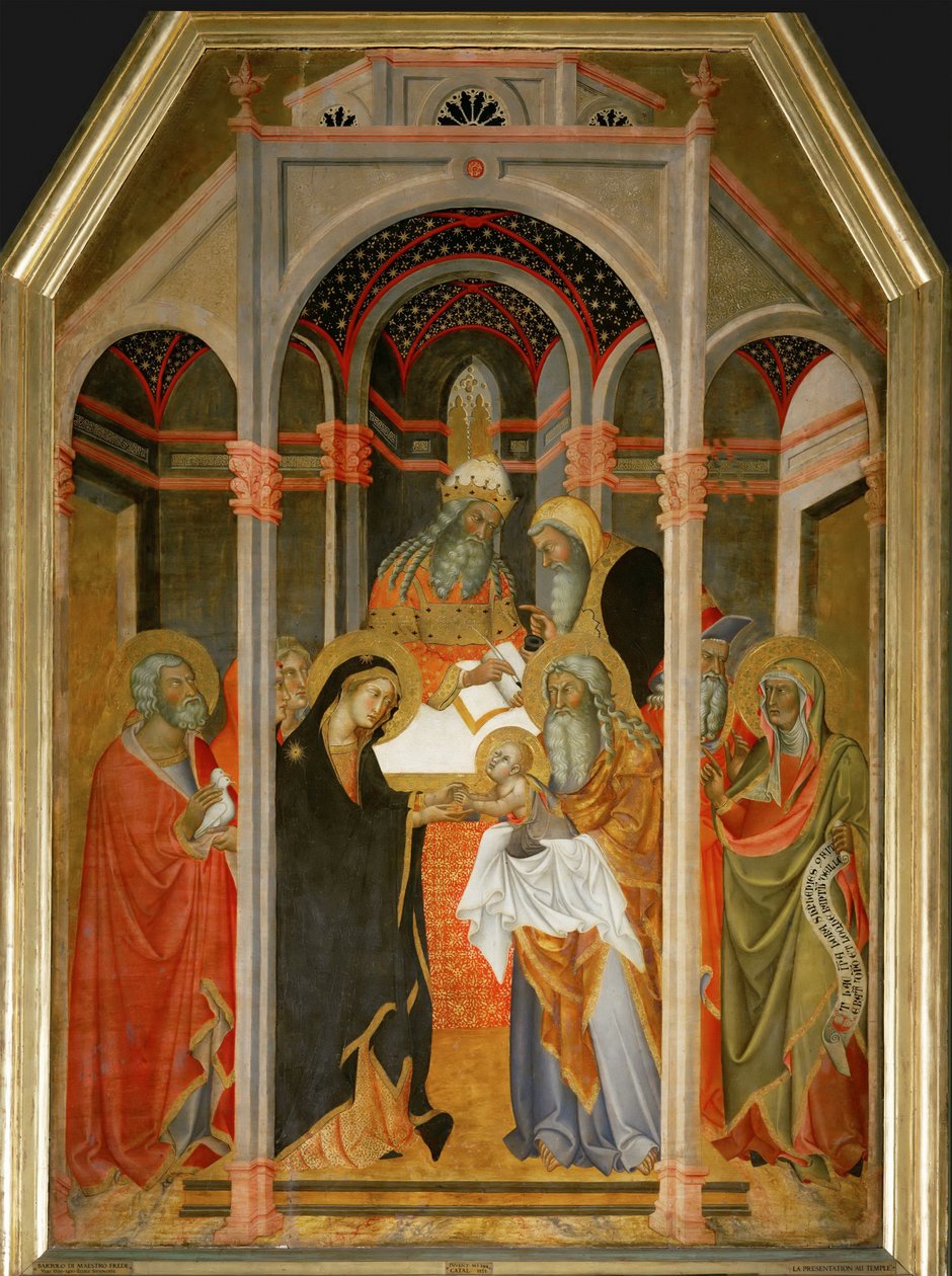 Presentasjon i templet Bartolo di Fredi av also Manfredi de Battilori Bartolo di Fredi