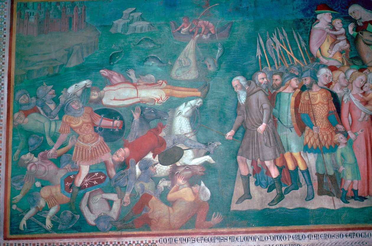 Freske av israelittene som krysser Rødehavet, 1300-tallet av Bartolo di Fredi
