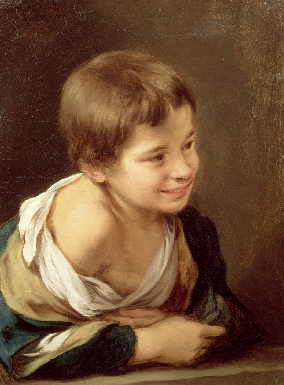 En bondegutt som lener seg på en terskel, 1670-80 av Bartolomé Esteban Murillo