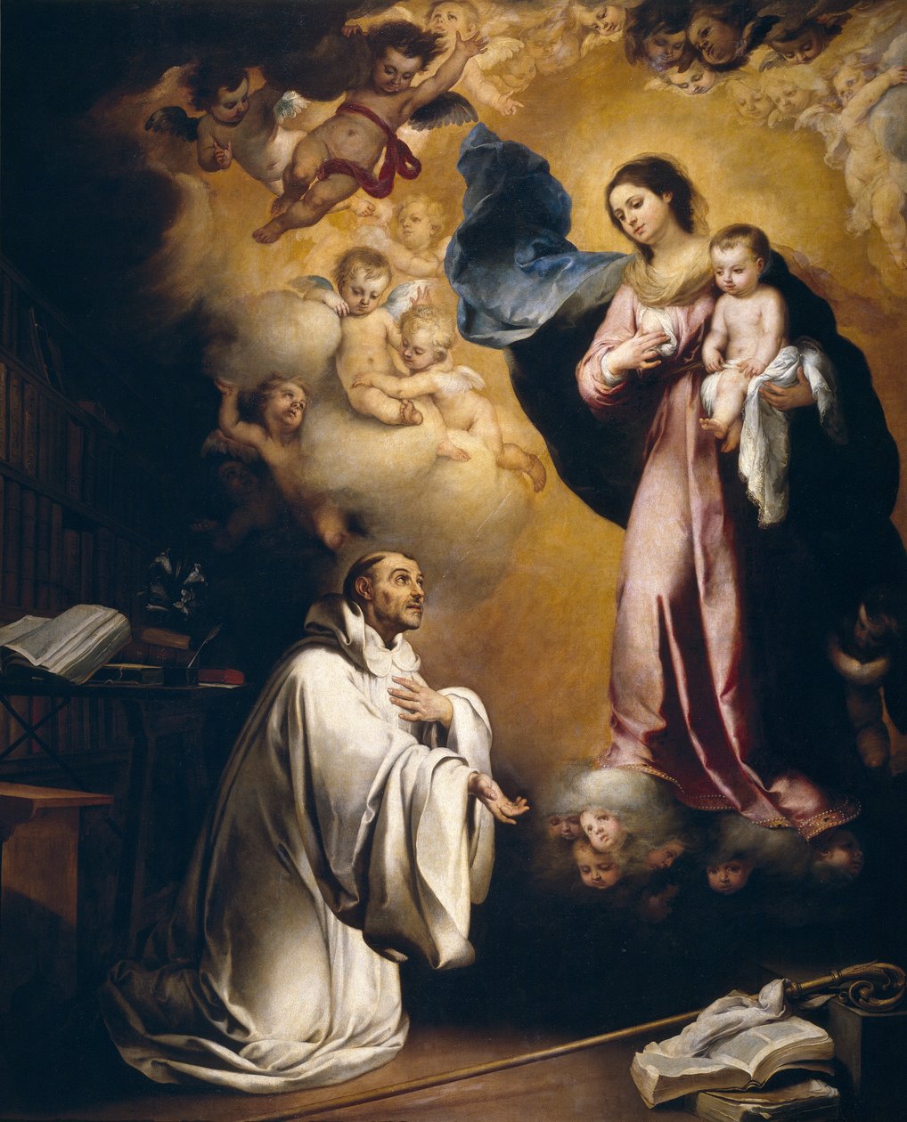 Jomfruens åpenbaring til Saint Bernard av Bartolomé Esteban Murillo