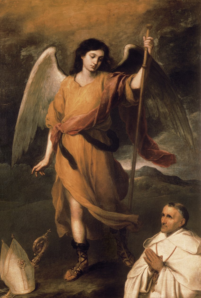 Erkeengel Raphael med biskop Domonte av Bartolomé Esteban Murillo