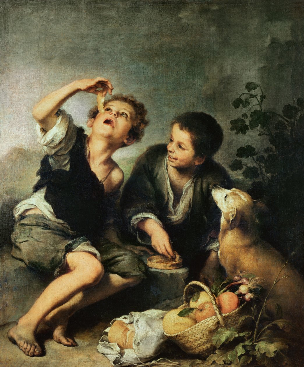 Barn som spiser en pai, 1670-75 av Bartolomé Esteban Murillo