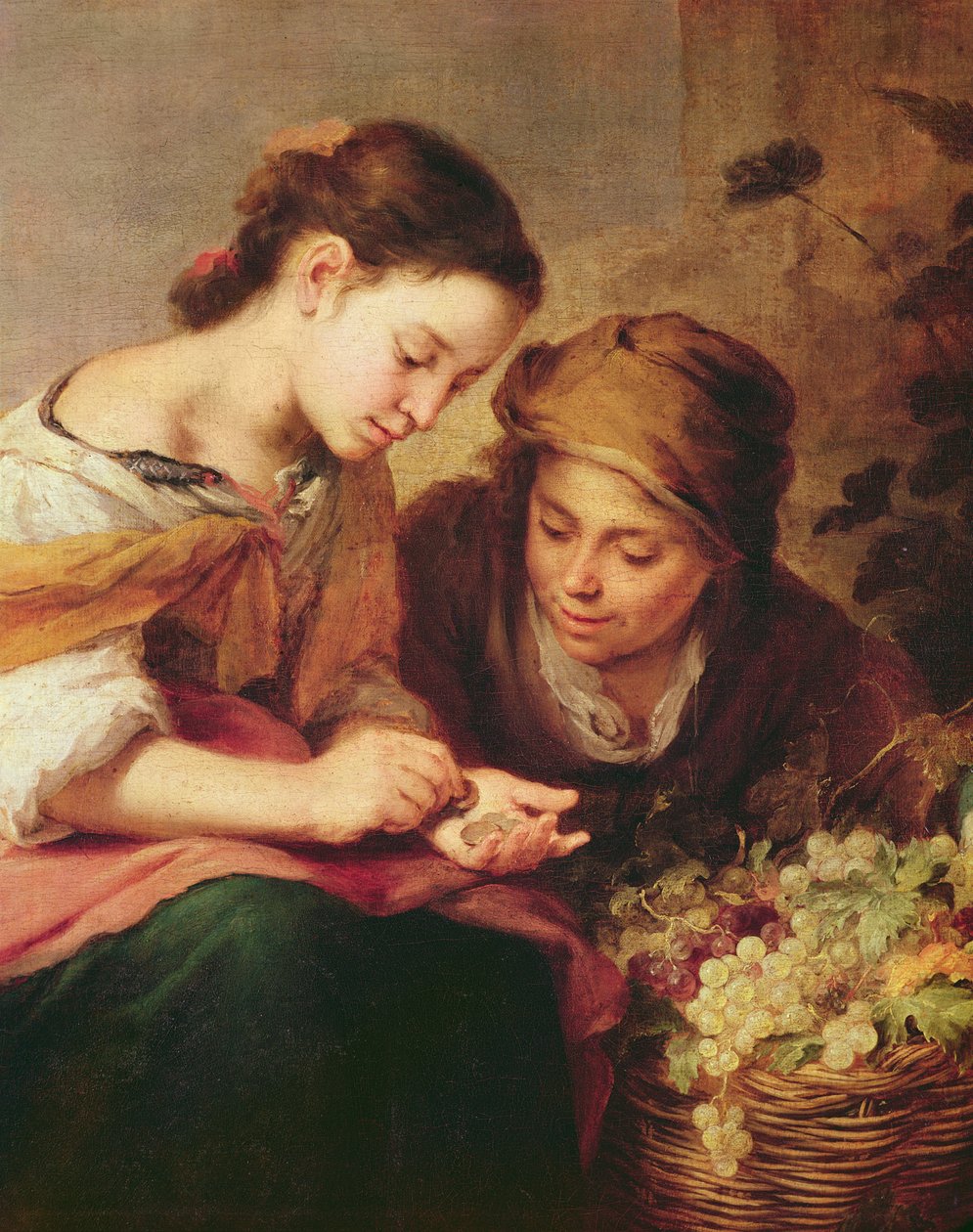 Detalj av The Little Fruit-Seller, 1670-75 (se 170100) av Bartolomé Esteban Murillo
