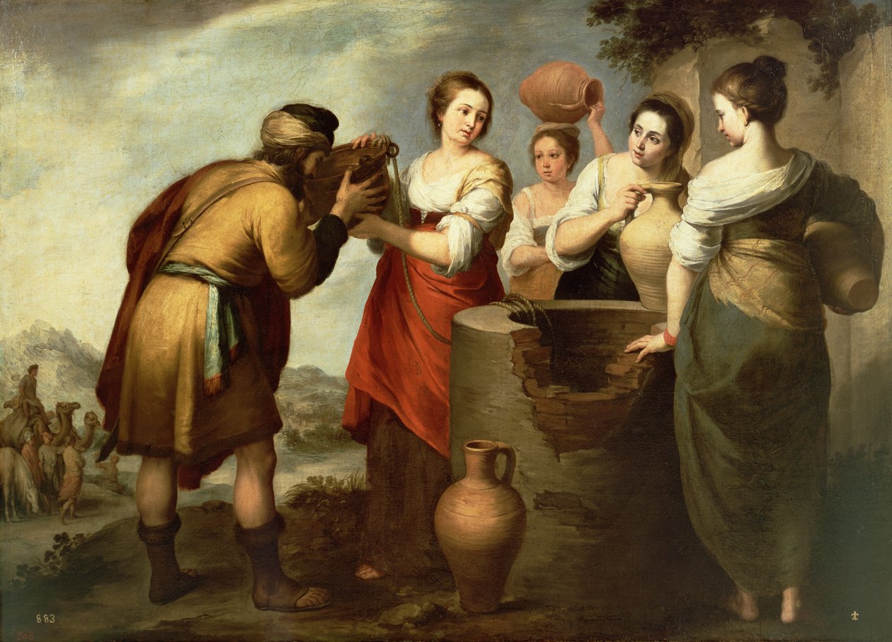 Rebecca og Eliezer ved brønnen, ca. 1665 av Bartolomé Esteban Murillo