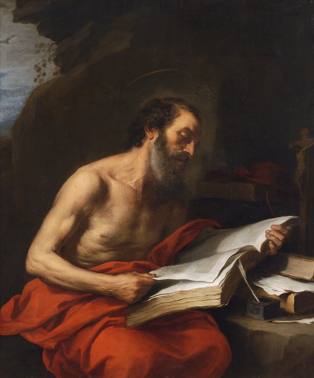 Saint Jerome leser av Bartolomé Esteban Murillo