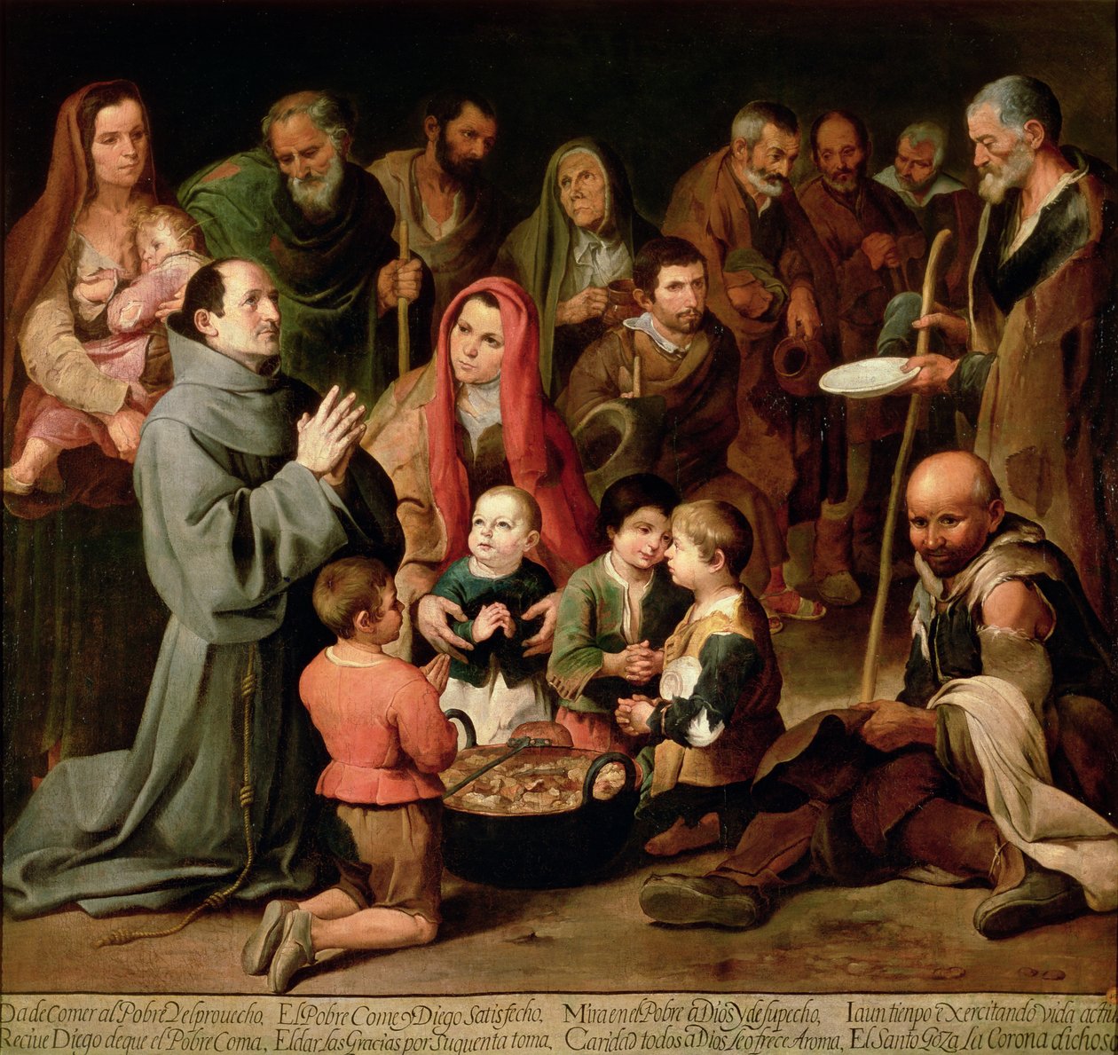 St. Diego av Alcala gir mat til de fattige, 1645-46 av Bartolomé Esteban Murillo