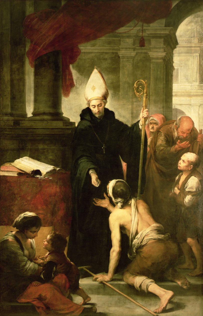 St. Thomas av Villanueva distribuerer almisser, 1678 av Bartolomé Esteban Murillo