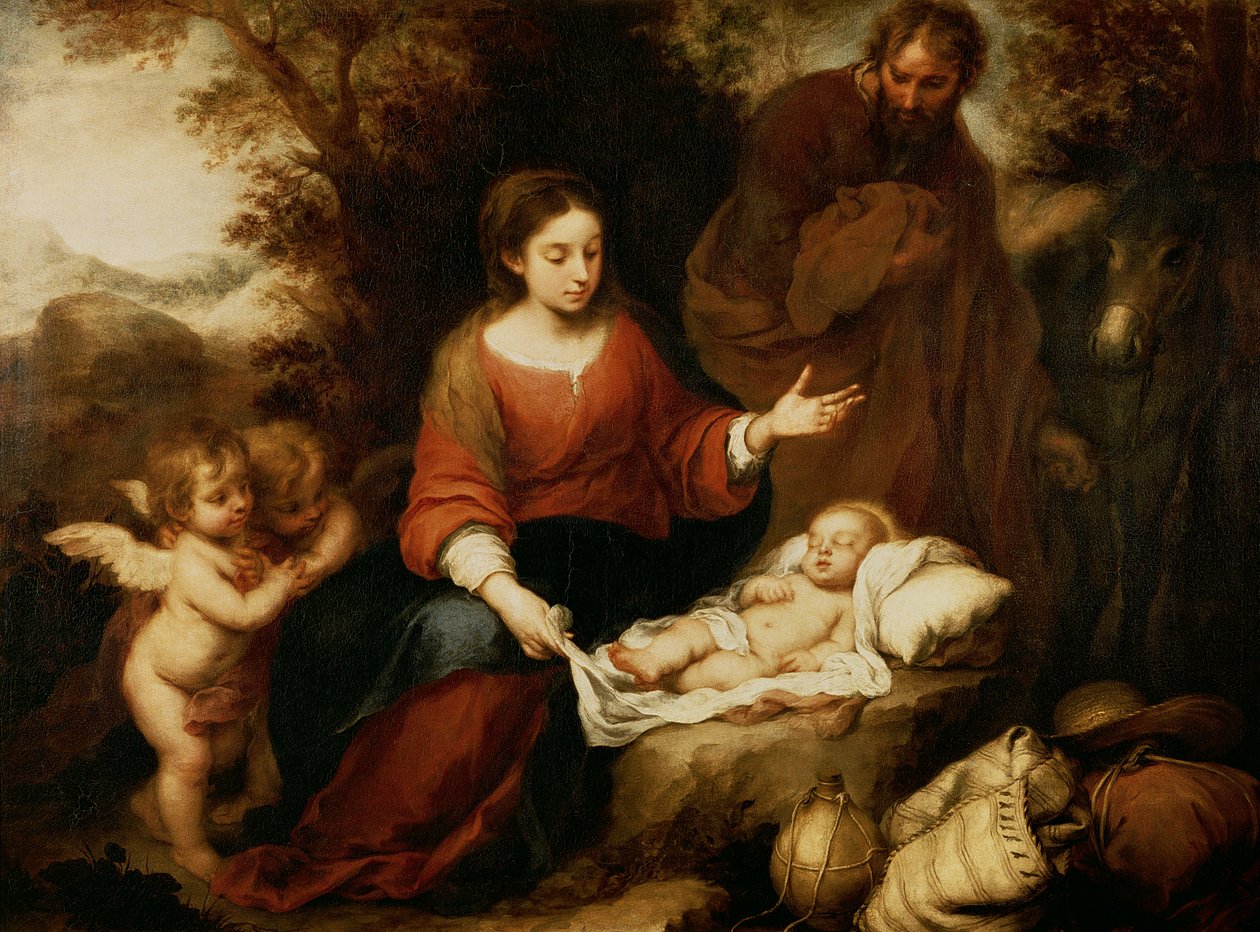 Resten på flukten til Egypt av Bartolomé Esteban Murillo