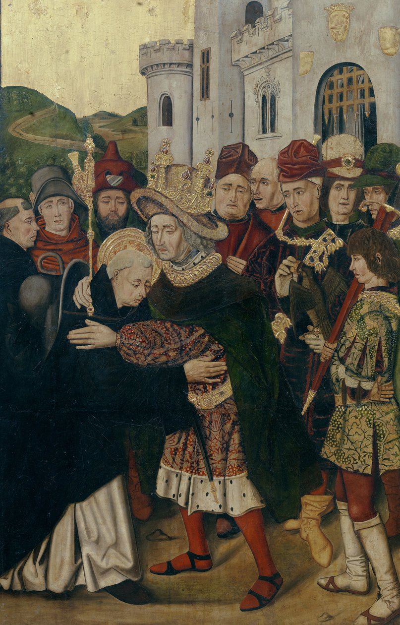 Kong Ferdinand I av Castilla ønsket den hellige Dominic av Silos velkommen, 1478-1480 av Bartolomé Bermejo
