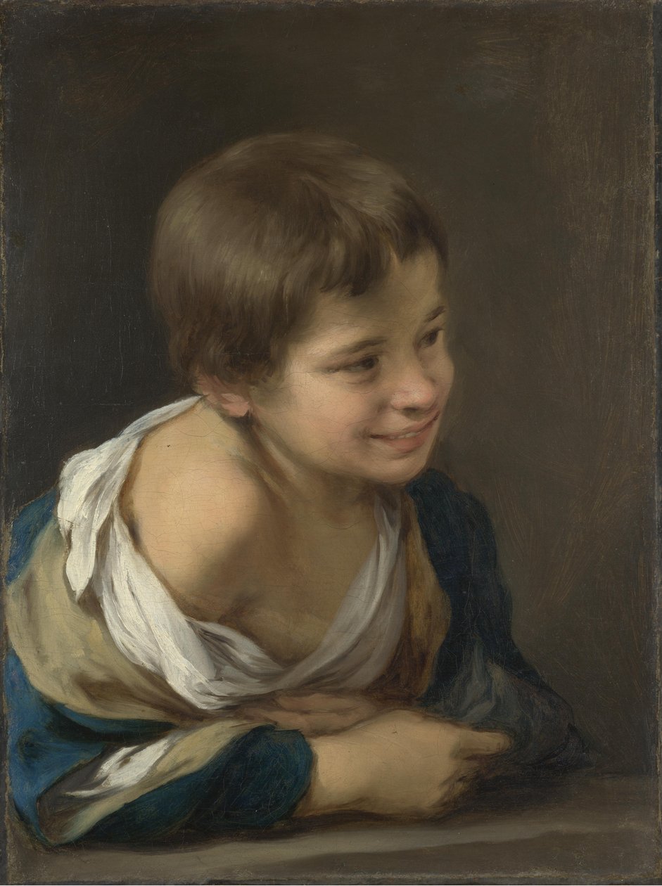En bondegutt som lener seg på en terskel av Bartolomé Esteban Murillo
