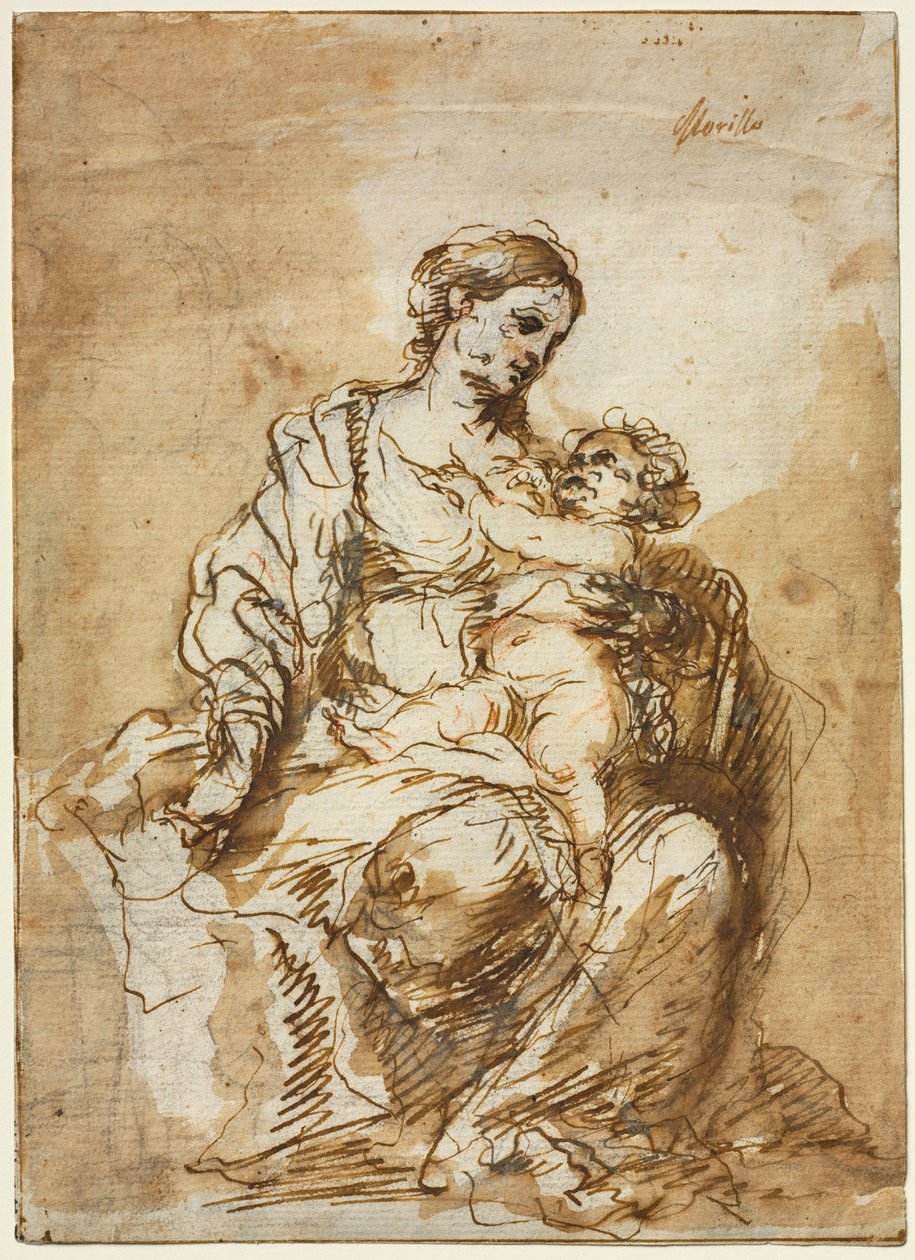 Madonna som ammer Kristusbarnet, ca. 1670. av Bartolomé Esteban Murillo