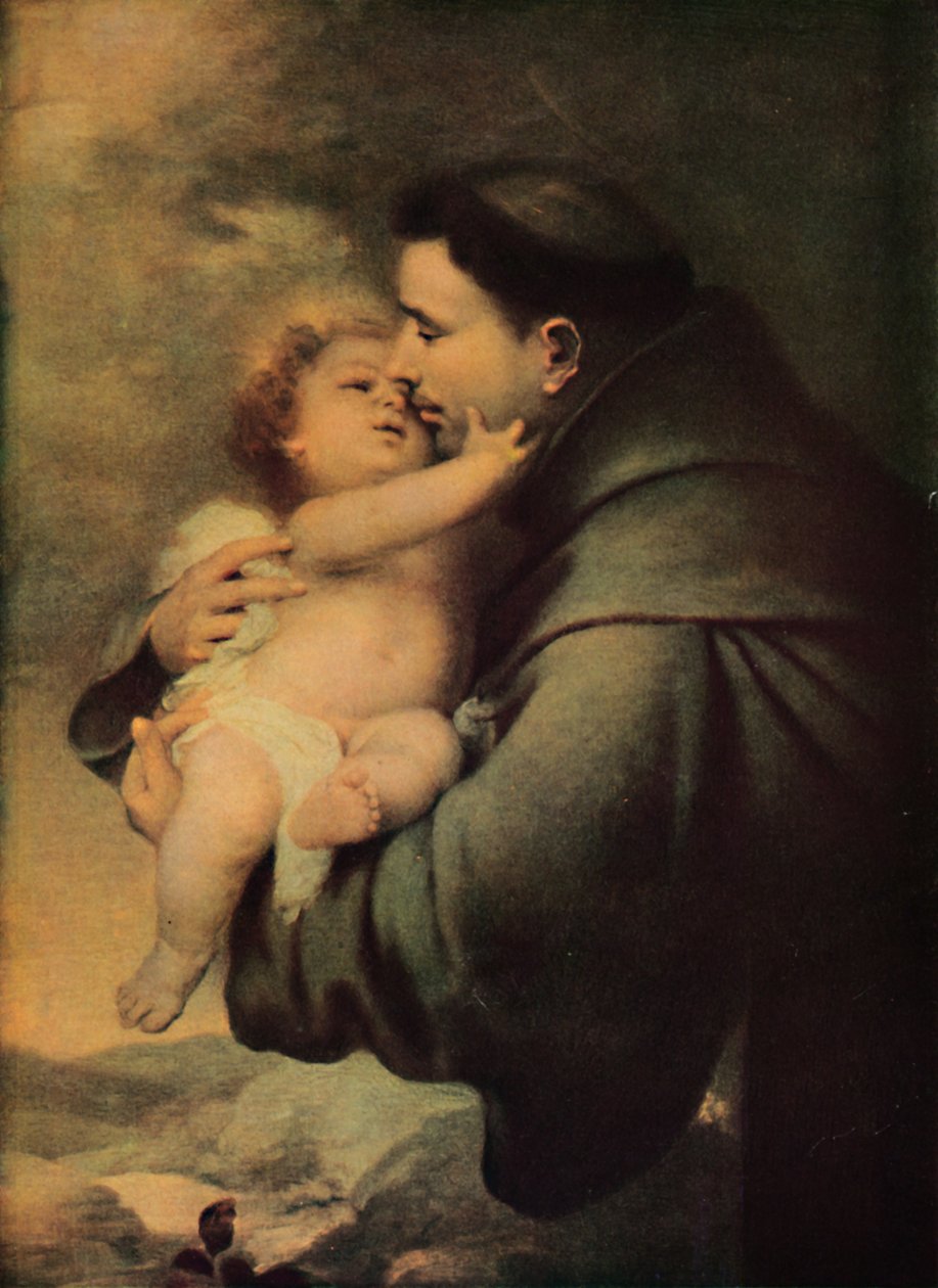 St. Antonius av Padua med Kristusbarnet, midten av slutten av 1600-tallet, 1914. av Bartolomé Esteban Murillo