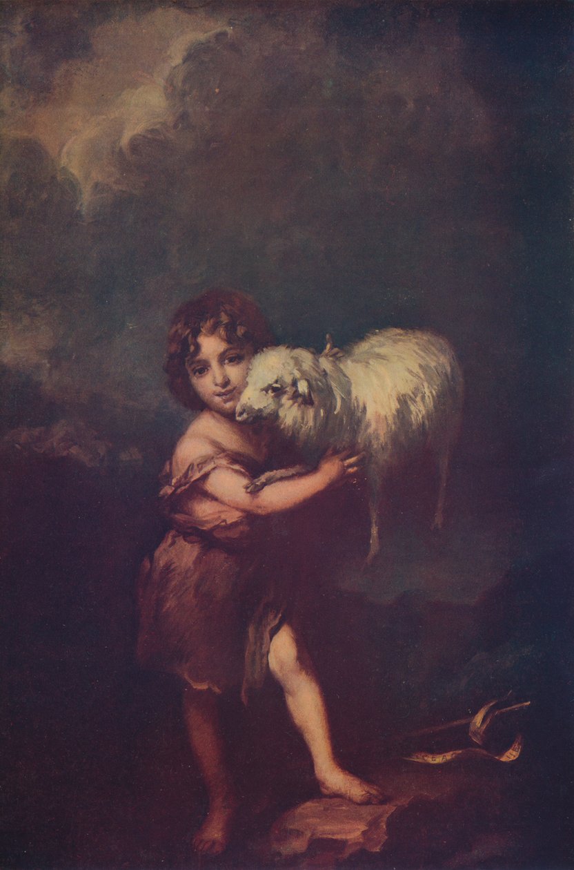 St. Johannes og Lammet, 1660-5, c1900 av Bartolomé Esteban Murillo