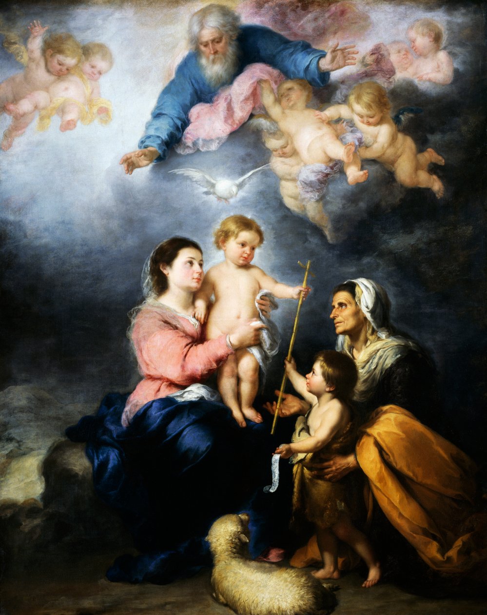 Den hellige familie (The Sevilla Virgin) av Bartolomé Esteban Murillo