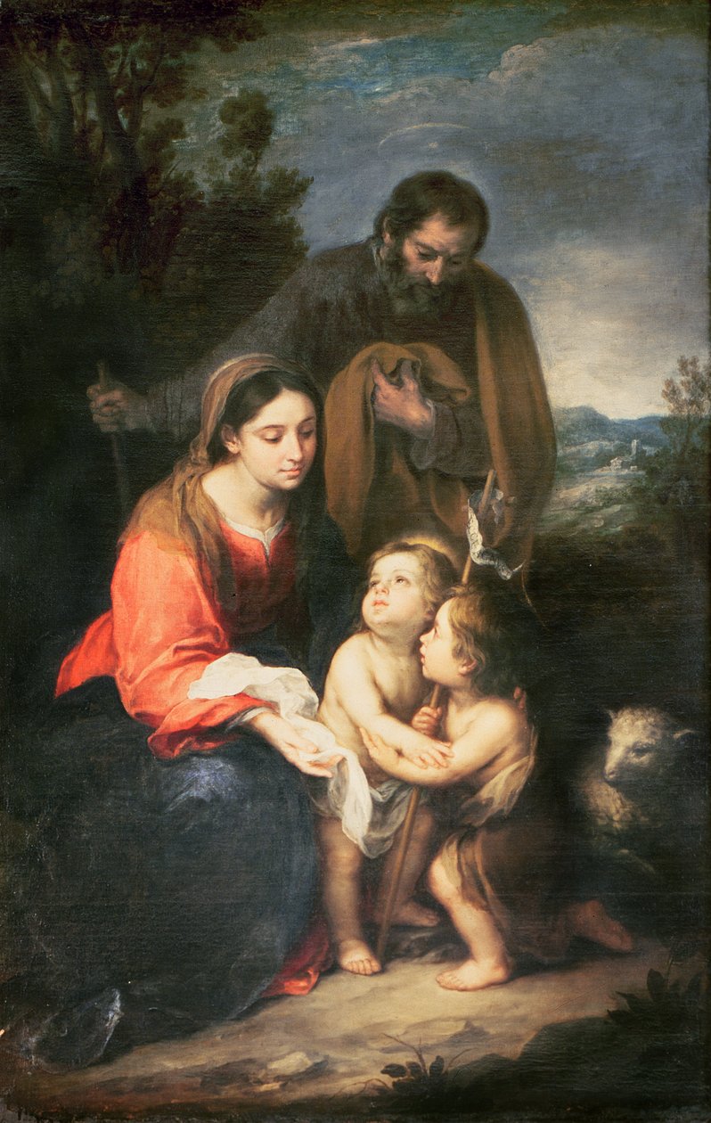 Den hellige familie med spedbarnet St. John av Bartolomé Esteban Murillo