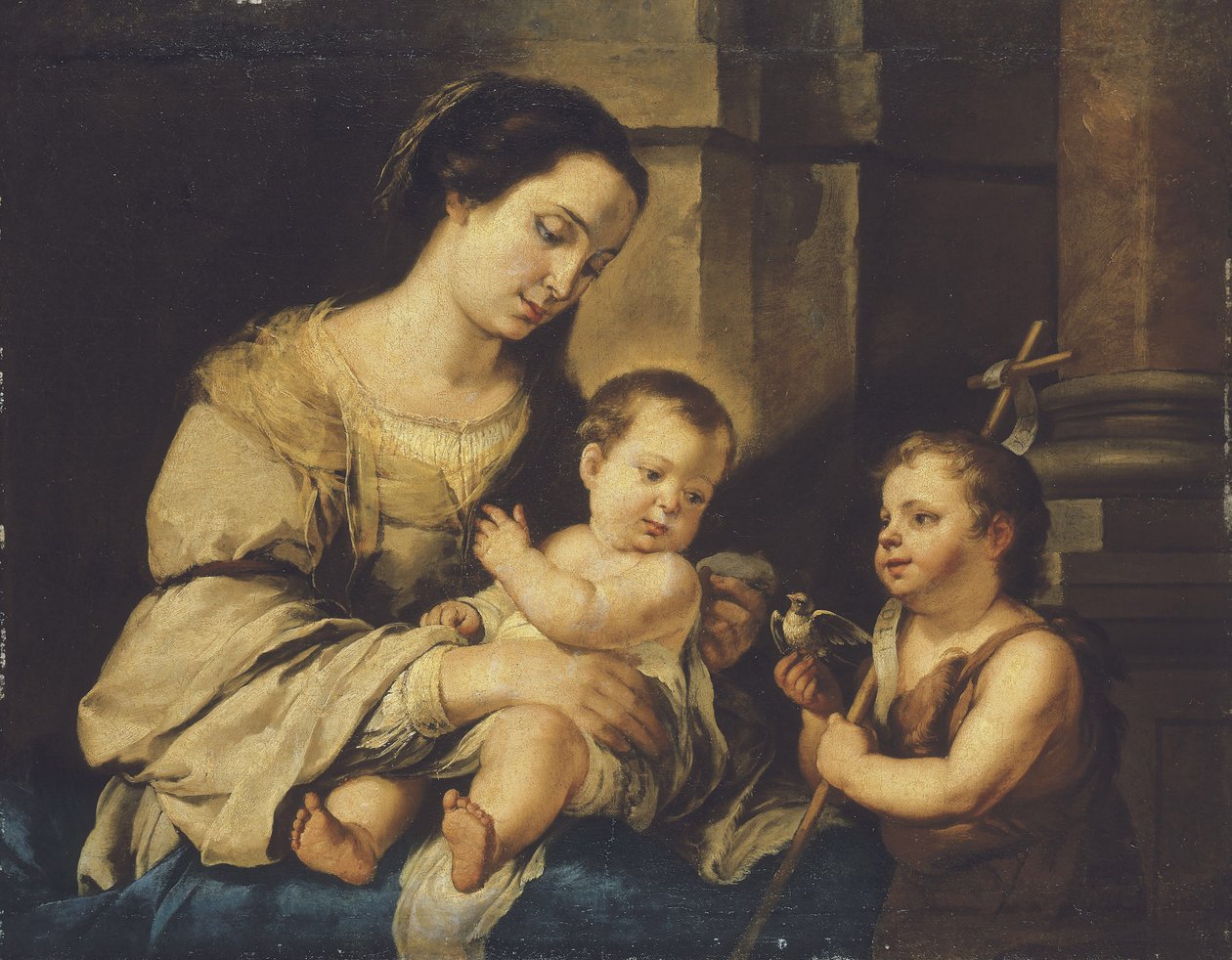 Jomfruen og barnet med spedbarnet St. Johannes døperen av Bartolomé Esteban Murillo