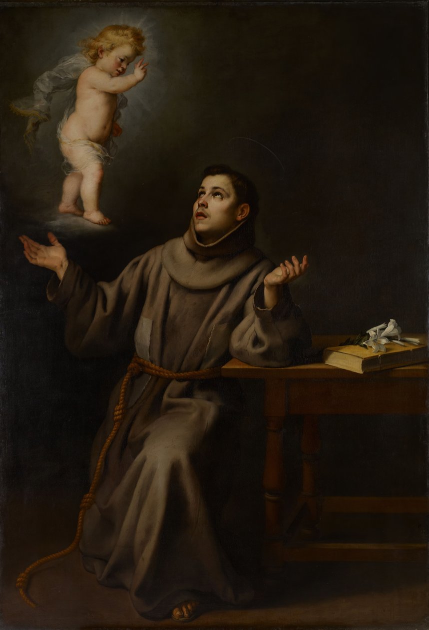 Visjonen til St Anthony av Padua, 1652. av Bartolomé Esteban Murillo