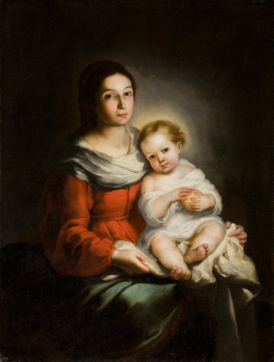 Jomfru og barn, ca. 1650. av Bartolomé Esteban Murillo