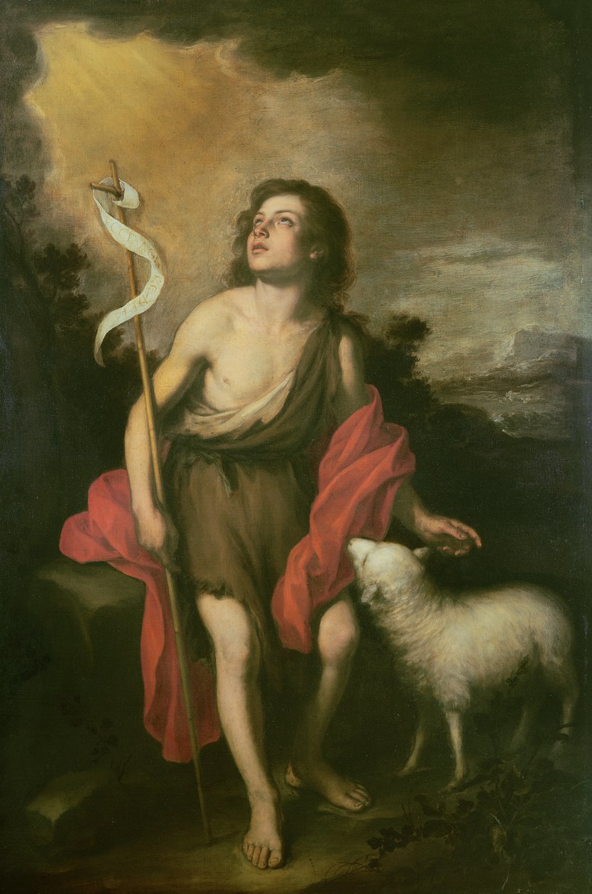 St. John med et lam av Bartolomé Esteban Murillo