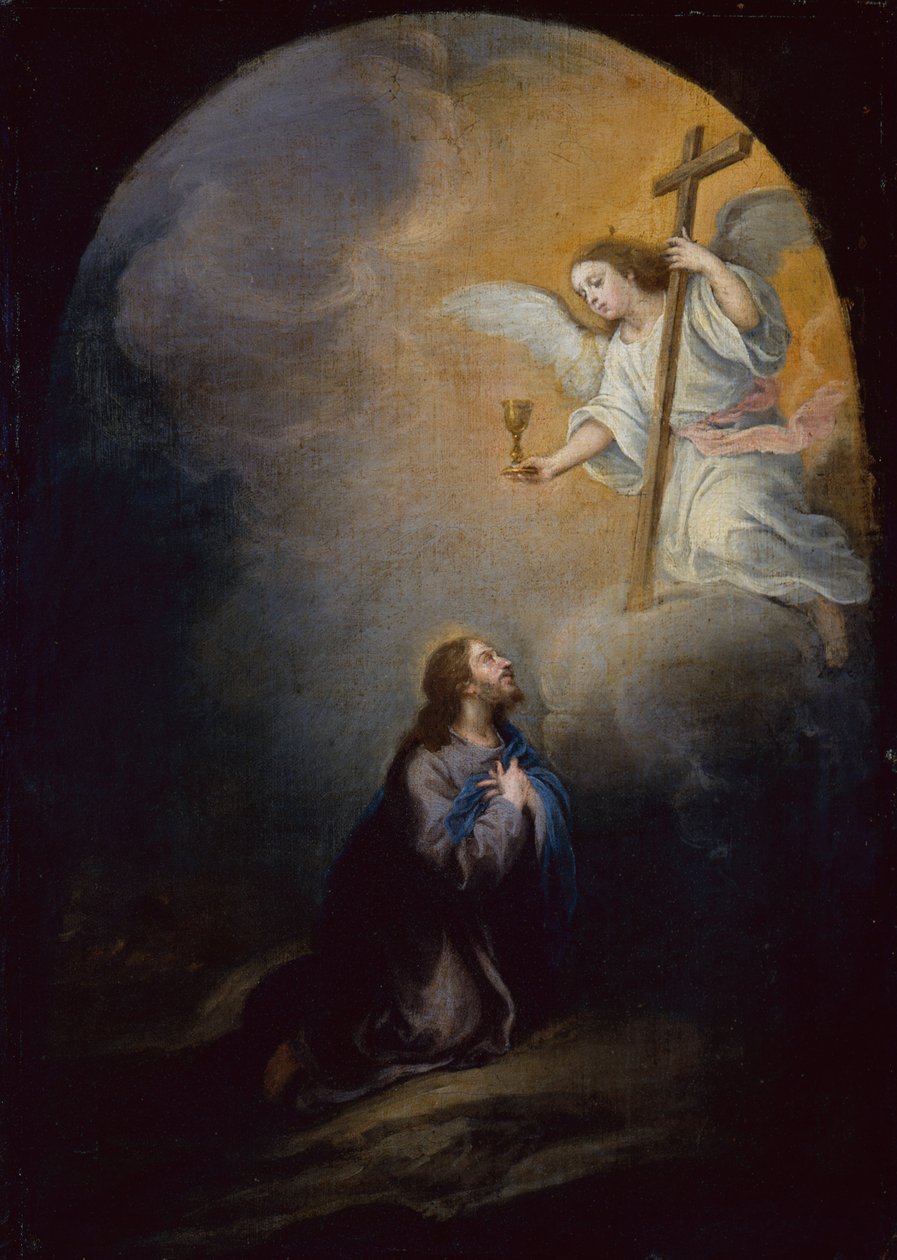 Kristus i olivenhagen (olje på lerret) av Bartolomé Esteban Murillo