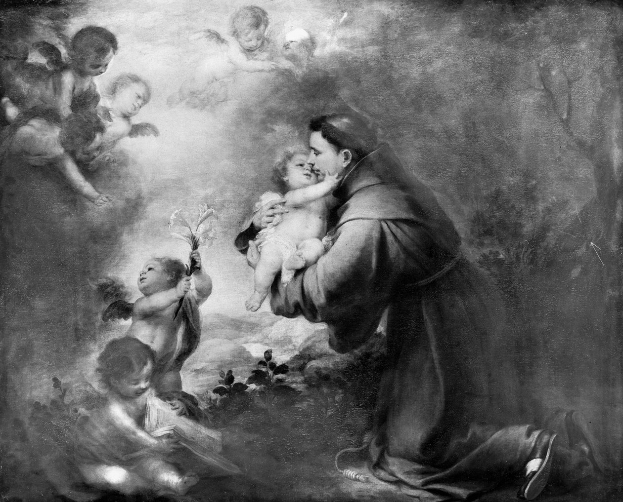 Den hellige Antonius av Padova med Kristusbarnet av Bartolomé Esteban Murillo