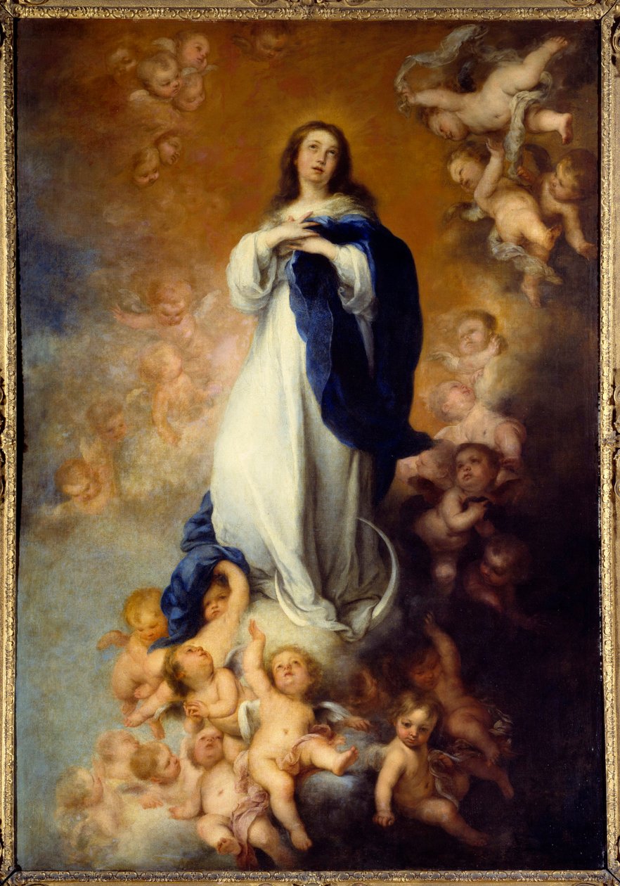 Immaculee design. Maleri av Bartolome Murillo (1618-1682) Ec. Esp av Bartolomé Esteban Murillo