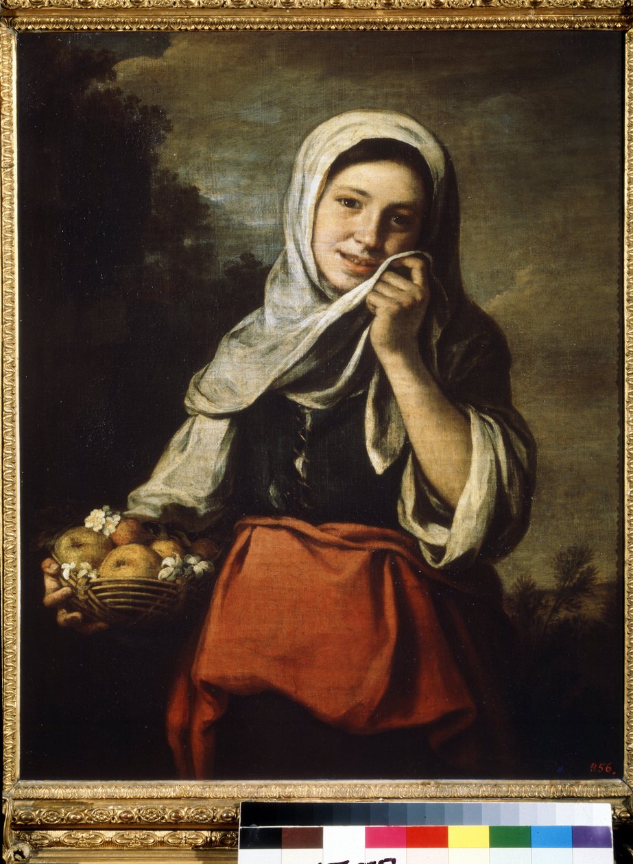 Jente som selger frukt. Maleri av Bartolome Esteban Murillo (1617-1682) av Bartolomé Esteban Murillo