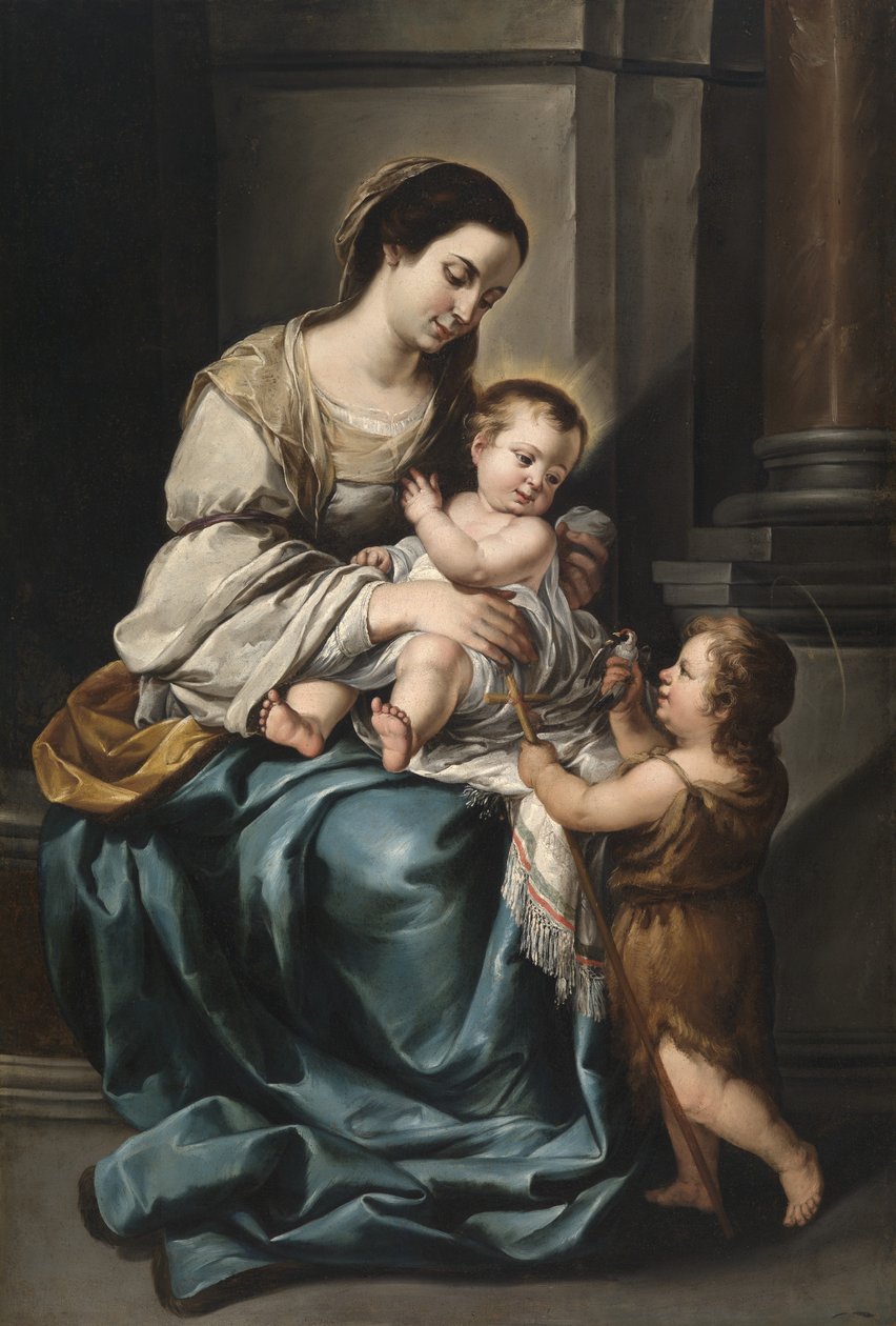 La Serrana eller, Madonna og barn med spedbarnet St. John (olje på lerret) av Bartolomé Esteban Murillo