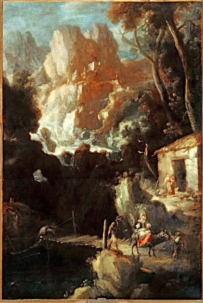 Fjelllandskap (olje på lerret) av Bartolome Esteban Murillo