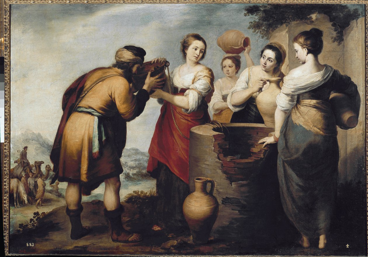 Rebecca og Eleazar ved brønnen (olje på lerret av Bartolomé Esteban Murillo