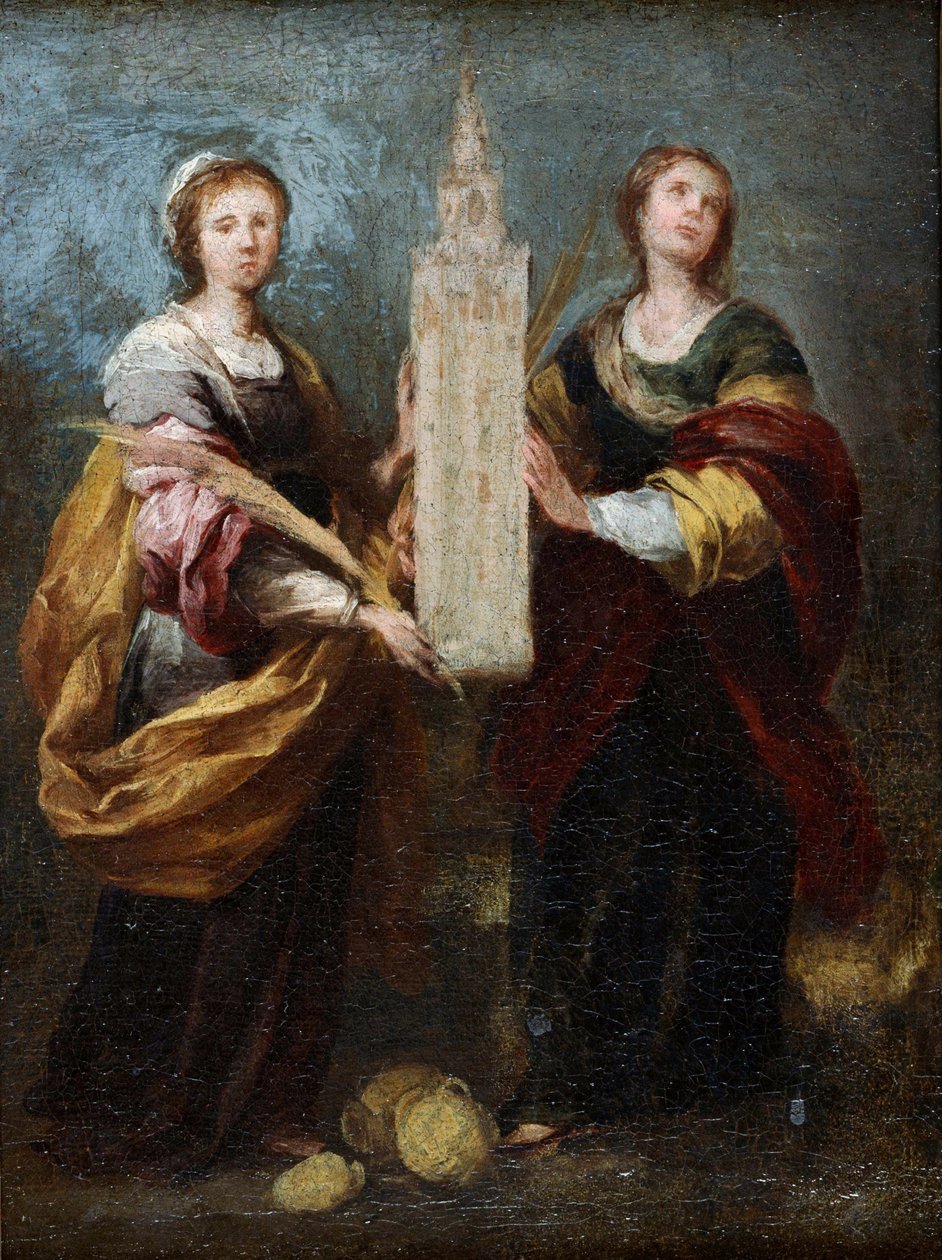 ""Representation of Saints Justus And Rufina (3rd Century)"" (Justa And Rufina) Maleri av Bartolome Esteban Murillo (1617-1682) Circa 1665 Dim 32x24 Cm National Museum of Western Art, Tokyo av Bartolomé Esteban Murillo