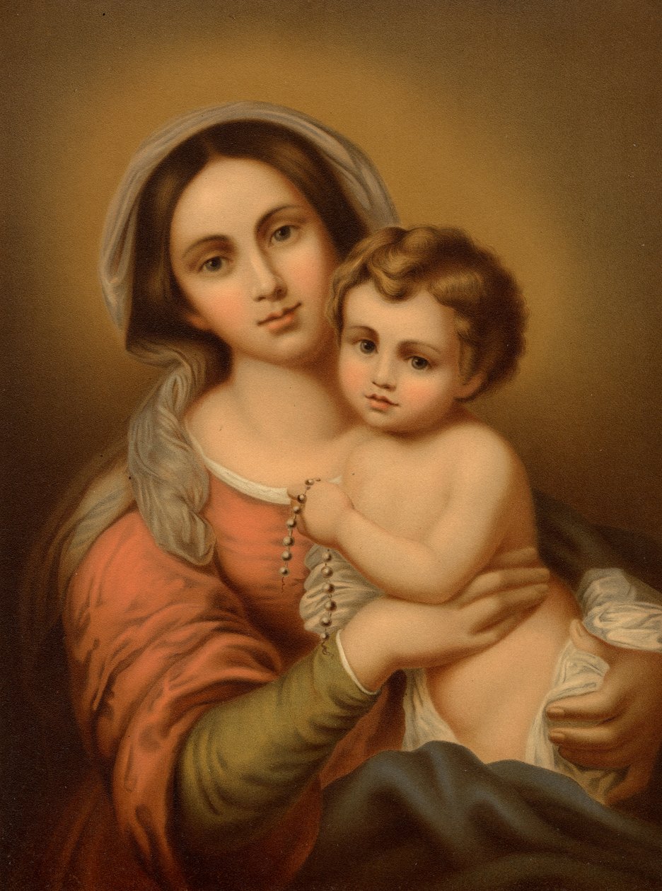 Madonna med barnet av Bartolome Esteban after Murillo