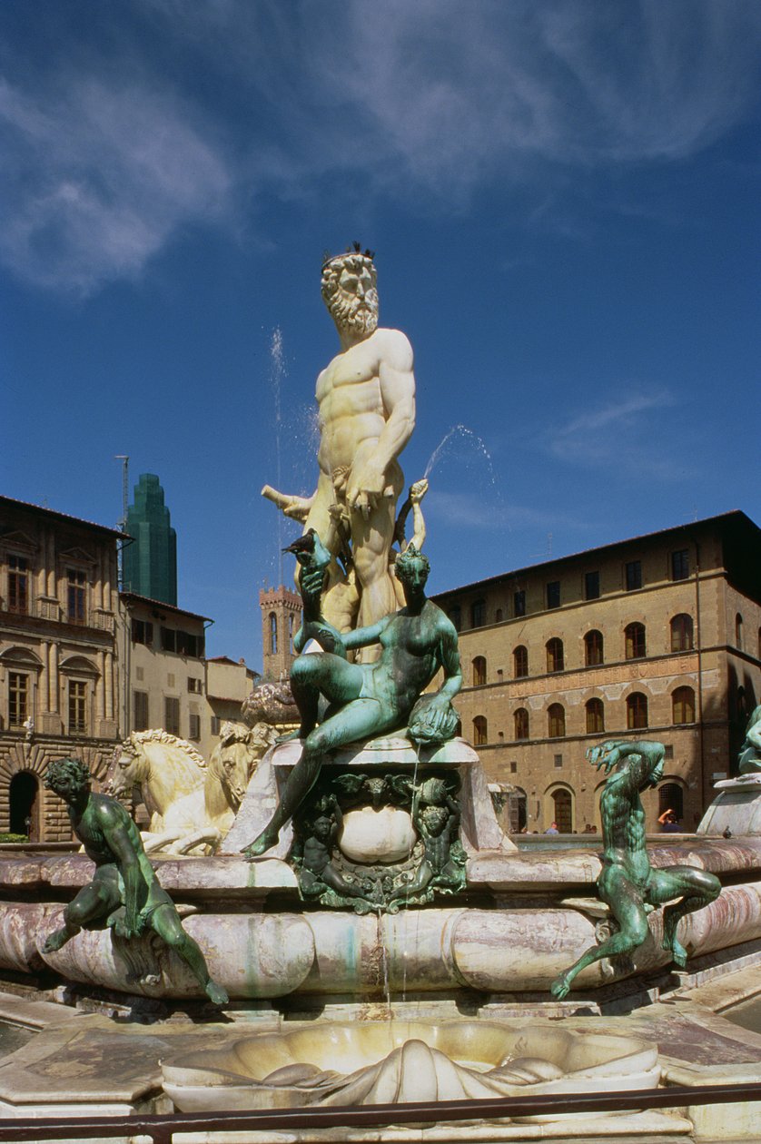 The Fountain of Neptun, 1560-75 (bronse og marmor) (se også 97917-20) av Bartolomeo Ammannati