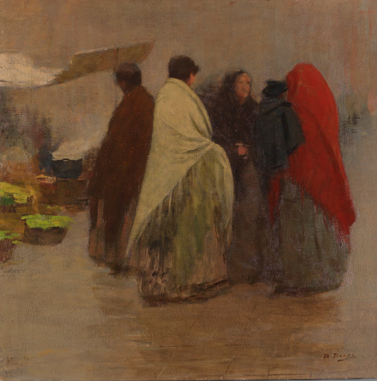Markedet for Santa Margherita -kvinner på markedet av Bartolomeo Bezzi
