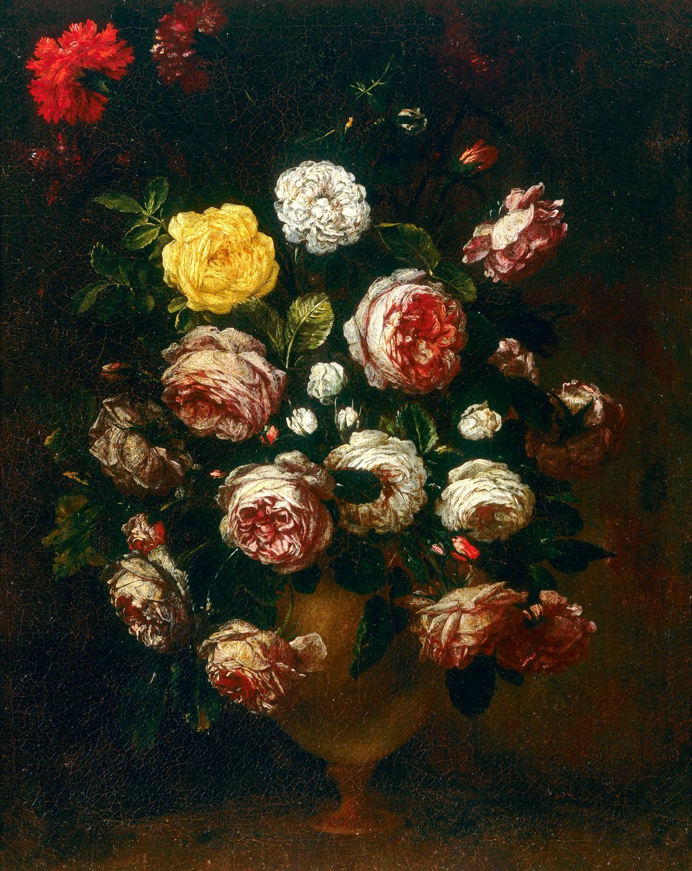 Vase med roser, maleri av Bartolomeo Bimbi av Bartolomeo Bimbi