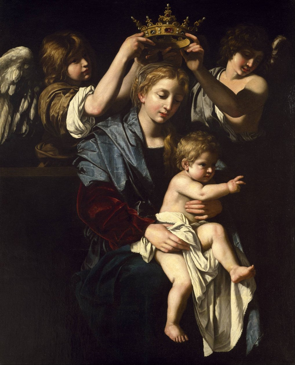 Jomfru og barn med engler av Bartolomeo Cavarozzi
