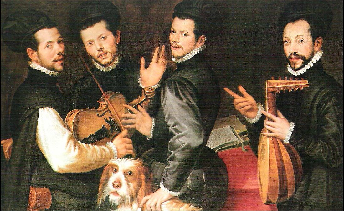 Portrett av de fire brødrene Monaldini av Bartolomeo Passarotti