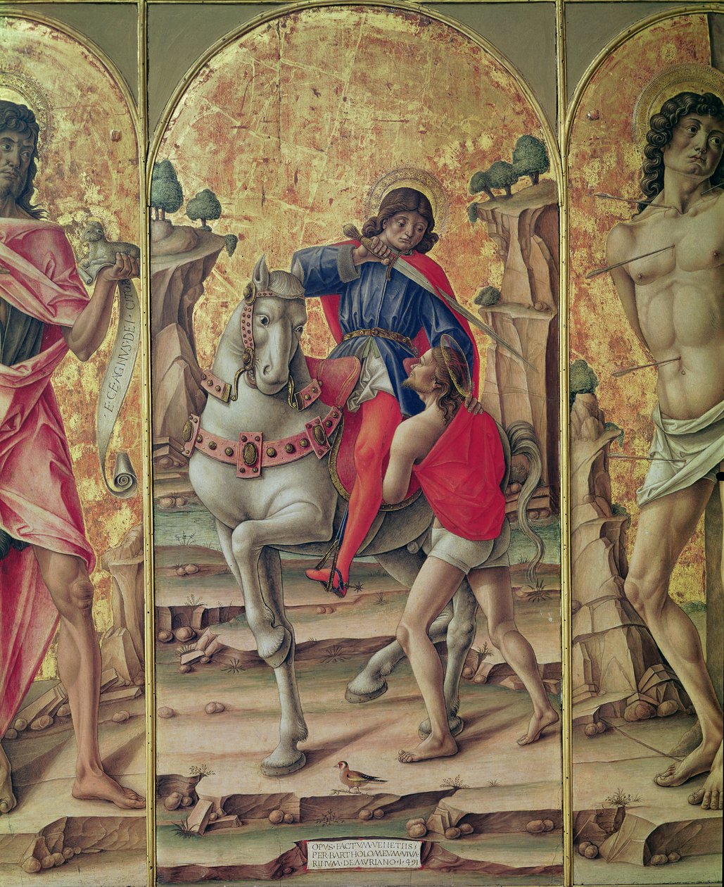 The Charity of St. Martin, sentralpanel fra Triptych of St. Martin av Bartolomeo Vivarini